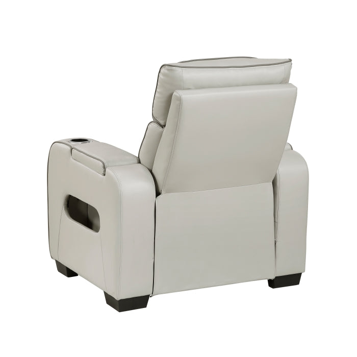 Fairway Collection Power Reclining Chair with Power Headrest, Cup holders and Storage Arms(Top and Side), Charging Ports and LED lighting