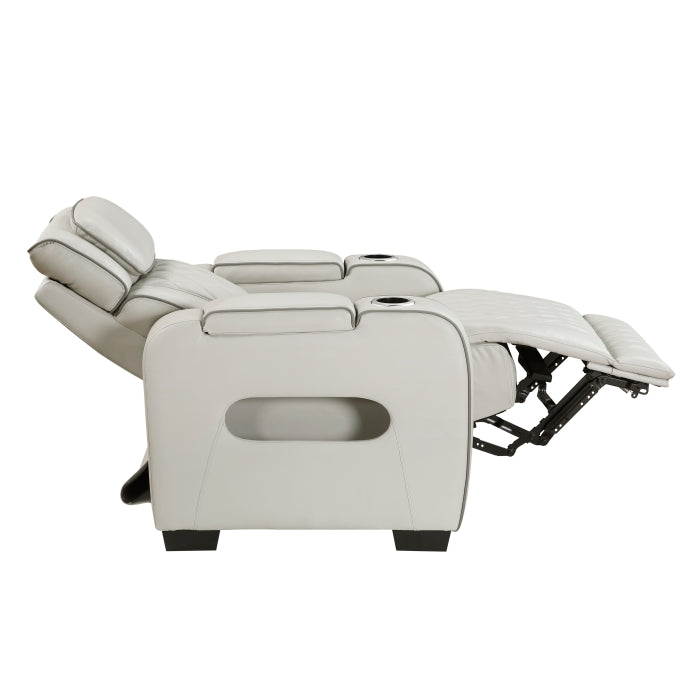 Fairway Collection Power Reclining Chair with Power Headrest, Cup holders and Storage Arms(Top and Side), Charging Ports and LED lighting