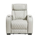 Fairway Collection Power Reclining Chair with Power Headrest, Cup holders and Storage Arms(Top and Side), Charging Ports and LED lighting