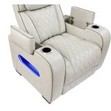 Fairway Collection Power Reclining Chair with Power Headrest, Cup holders and Storage Arms(Top and Side), Charging Ports and LED lighting