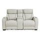 Fairway Collection Power Double Reclining Love Seat with Center Console, Power Headrests, Storage Arms(Top and Side), Cup holders, Charging Ports and LED lighting