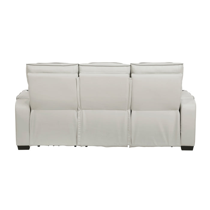 Fairway Collection Power Double Reclining Sofa with Center Drop-Down Cup Holders, Power Headrests, Storage Arms(Top and Side), Cup holders and Reading Lights, Two Wireless Chargers, Charging Ports and LED Lighting