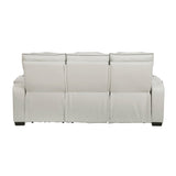 Fairway Collection Power Double Reclining Sofa with Center Drop-Down Cup Holders, Power Headrests, Storage Arms(Top and Side), Cup holders and Reading Lights, Two Wireless Chargers, Charging Ports and LED Lighting