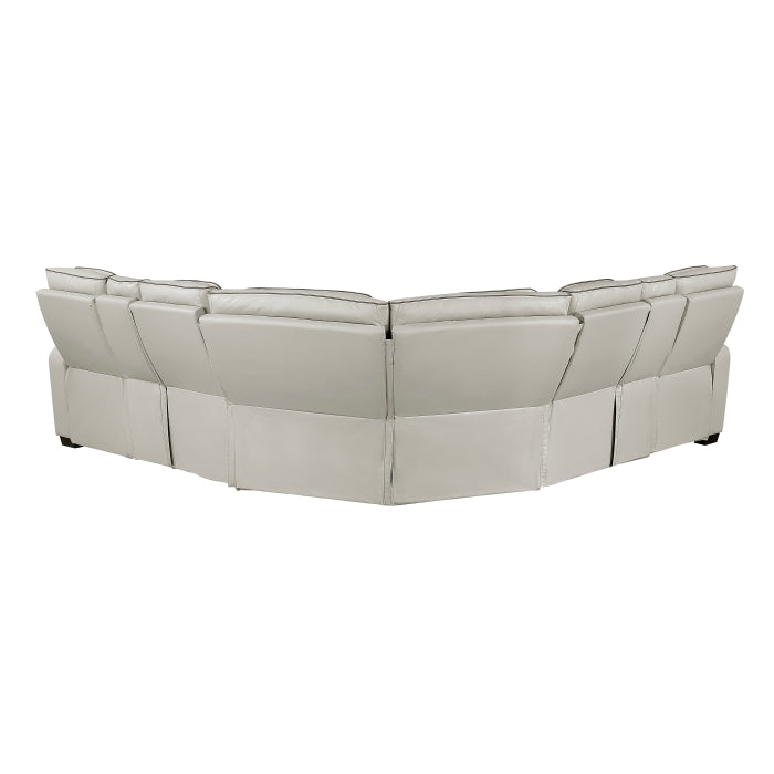 Fairway Collection 3-Piece Power Reclining Sectional with Consoles, Power Headrests, Storage Arms(Top and Side), Cup holders, Charging Ports, Wireless speakers and LED lighting