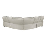 Fairway Collection 3-Piece Power Reclining Sectional with Consoles, Power Headrests, Storage Arms(Top and Side), Cup holders, Charging Ports, Wireless speakers and LED lighting