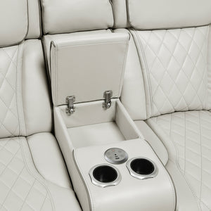 Fairway Collection 3-Piece Power Reclining Sectional with Consoles, Power Headrests, Storage Arms(Top and Side), Cup holders, Charging Ports, Wireless speakers and LED lighting
