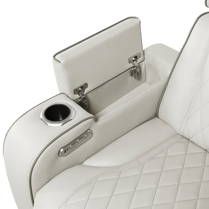 Fairway Collection 3-Piece Power Reclining Sectional with Consoles, Power Headrests, Storage Arms(Top and Side), Cup holders, Charging Ports, Wireless speakers and LED lighting