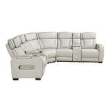 Fairway Collection 3-Piece Power Reclining Sectional with Consoles, Power Headrests, Storage Arms(Top and Side), Cup holders, Charging Ports, Wireless speakers and LED lighting