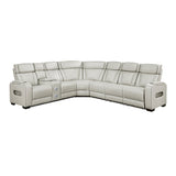 Fairway Collection 3-Piece Power Reclining Sectional with Left Side Console, Drop-Down Cup Holders, Power Headrests, Storage Arms(Top and Side), Cup holders, Reading Lights, Charging Ports, Wireless speakers, Two Wireless Chargers, and LED lighting