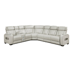 Fairway Collection 3-Piece Power Reclining Sectional with Left Side Console, Drop-Down Cup Holders, Power Headrests, Storage Arms(Top and Side), Cup holders, Reading Lights, Charging Ports, Wireless speakers, Two Wireless Chargers, and LED lighting