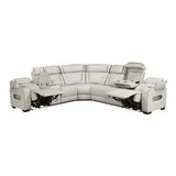 Fairway Collection 3-Piece Power Reclining Sectional with Left Side Console, Drop-Down Cup Holders, Power Headrests, Storage Arms(Top and Side), Cup holders, Reading Lights, Charging Ports, Wireless speakers, Two Wireless Chargers, and LED lighting