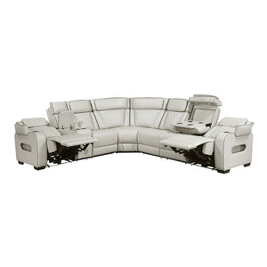 Fairway Collection 3-Piece Power Reclining Sectional with Left Side Console, Drop-Down Cup Holders, Power Headrests, Storage Arms(Top and Side), Cup holders, Reading Lights, Charging Ports, Wireless speakers, Two Wireless Chargers, and LED lighting