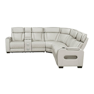 Fairway Collection 3-Piece Power Reclining Sectional with Left Side Console, Drop-Down Cup Holders, Power Headrests, Storage Arms(Top and Side), Cup holders, Reading Lights, Charging Ports, Wireless speakers, Two Wireless Chargers, and LED lighting