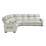 Fairway Collection 3-Piece Power Reclining Sectional with Left Side Console, Drop-Down Cup Holders, Power Headrests, Storage Arms(Top and Side), Cup holders, Reading Lights, Charging Ports, Wireless speakers, Two Wireless Chargers, and LED lighting