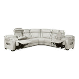 Fairway Collection 3-Piece Power Reclining Sectional with Right Side Console, Drop-Down Cup Holders, Power Headrests, Storage Arms(Top and Side), Cup holders, Reading Lights, Charging Ports, Wireless speakers, Two Wireless Chargers, and LED lighting