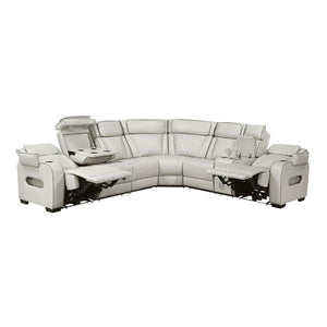 Fairway Collection 3-Piece Power Reclining Sectional with Right Side Console, Drop-Down Cup Holders, Power Headrests, Storage Arms(Top and Side), Cup holders, Reading Lights, Charging Ports, Wireless speakers, Two Wireless Chargers, and LED lighting