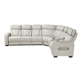 Fairway Collection 3-Piece Power Reclining Sectional with Right Side Console, Drop-Down Cup Holders, Power Headrests, Storage Arms(Top and Side), Cup holders, Reading Lights, Charging Ports, Wireless speakers, Two Wireless Chargers, and LED lighting