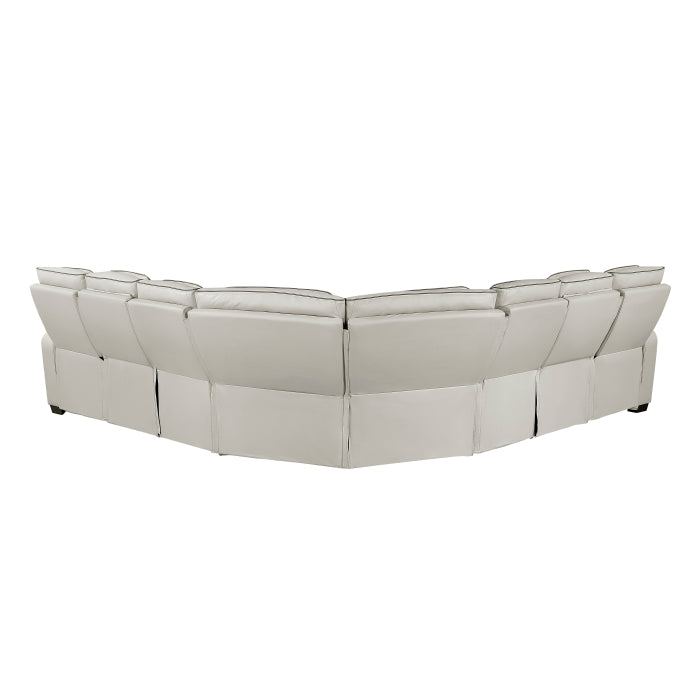 Fairway Collection 3-Piece Power Reclining Sectional with Center Drop-Down Cup Holders, Power Headrests, Storage Arms(Top and Side), Cup holders, Charging Ports, Reading Lights, Wireless Chargers, Charging Ports and LED Lighting