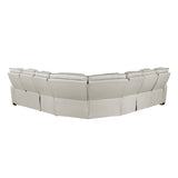 Fairway Collection 3-Piece Power Reclining Sectional with Center Drop-Down Cup Holders, Power Headrests, Storage Arms(Top and Side), Cup holders, Charging Ports, Reading Lights, Wireless Chargers, Charging Ports and LED Lighting