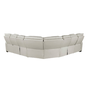 Fairway Collection 3-Piece Power Reclining Sectional with Center Drop-Down Cup Holders, Power Headrests, Storage Arms(Top and Side), Cup holders, Charging Ports, Reading Lights, Wireless Chargers, Charging Ports and LED Lighting