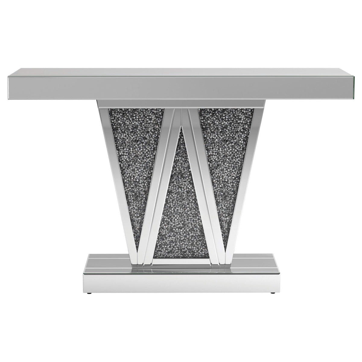 Consola de entrada rectangular con espejo Crocus, color plateado