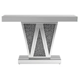 Consola de entrada rectangular con espejo Crocus, color plateado