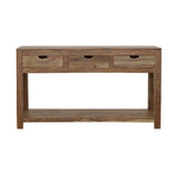 Consola Esther de madera de sheesham natural con 3 cajones