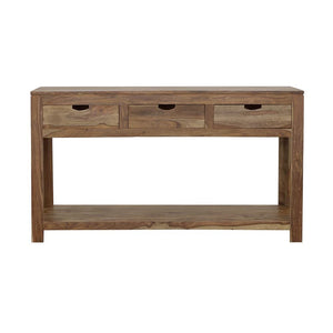 Consola Esther de madera de sheesham natural con 3 cajones