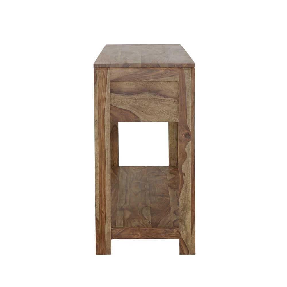 Consola Esther de madera de sheesham natural con 3 cajones