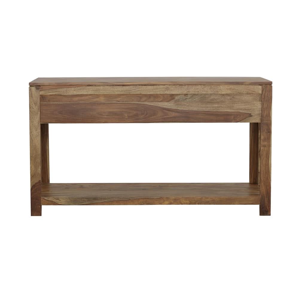 Consola Esther de madera de sheesham natural con 3 cajones