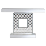 Claire Checkerboard Square Base Console Table Silver