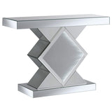 Consola de entrada con espejo LED Andorra Infinity, color plateado