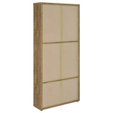 Gabinete alto Hawthorne de 4 estantes con puertas de vidrio y cajones en mango