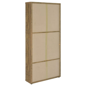 Gabinete alto Hawthorne de 4 estantes con puertas de vidrio y cajones en mango