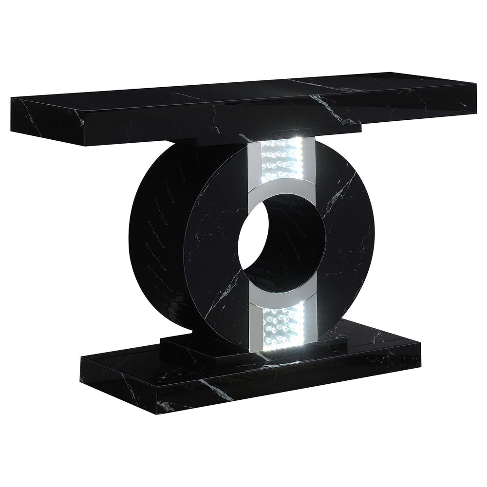 Consola geométrica Eliana con iluminación LED negra