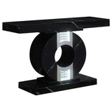 Consola geométrica Eliana con iluminación LED negra