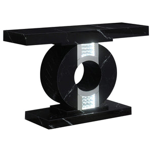 Consola geométrica Eliana con iluminación LED negra