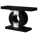 Consola geométrica Eliana con iluminación LED negra