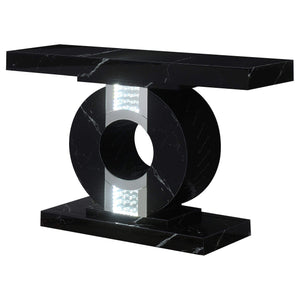Consola geométrica Eliana con iluminación LED negra
