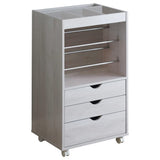Gabinete de almacenamiento de 3 cajones con roble blanco Caters
