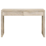 Consola de entrada de madera con dos cajones Rickman, color blanco lavado