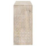 Consola de entrada de madera con dos cajones Rickman, color blanco lavado
