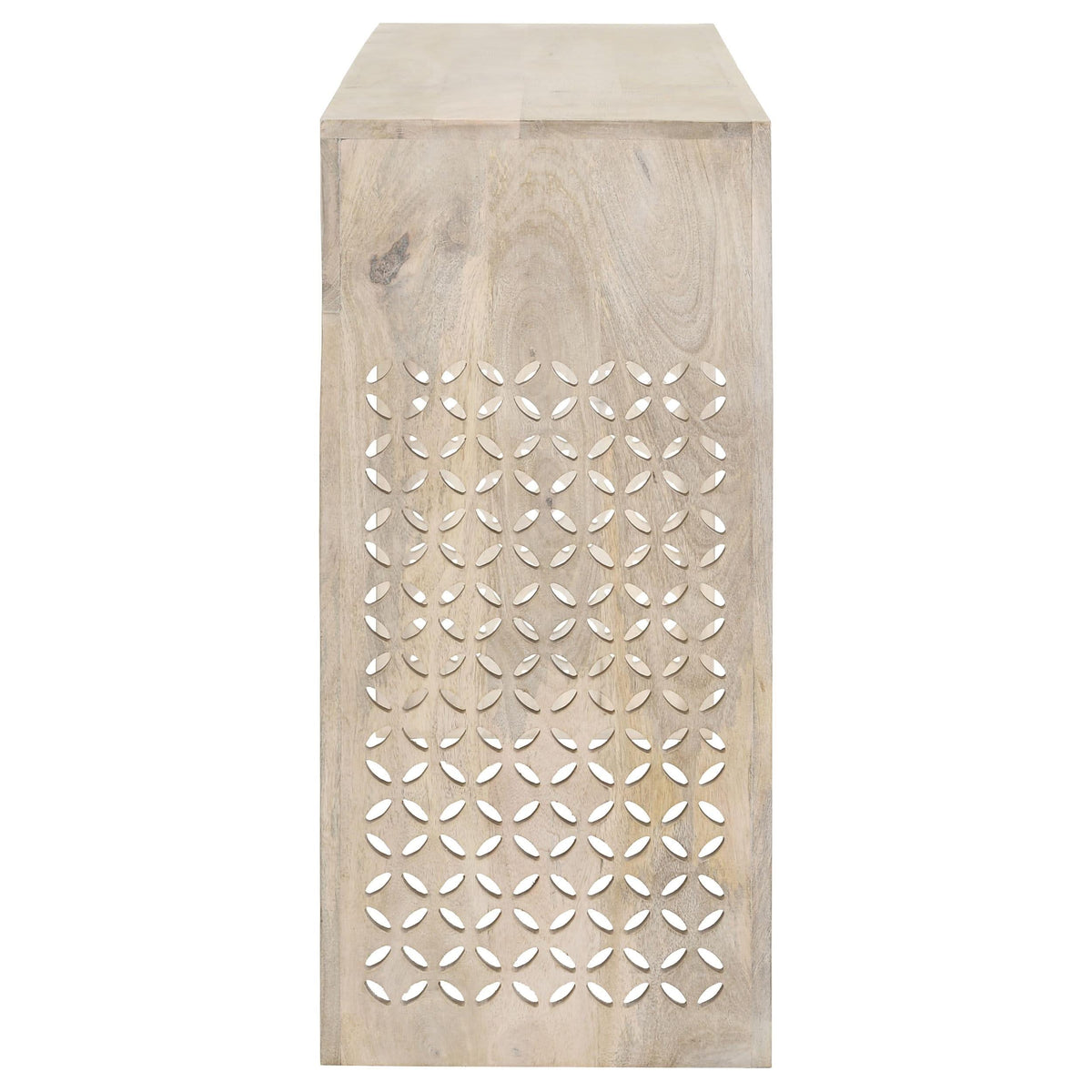 Consola de entrada de madera con dos cajones Rickman, color blanco lavado