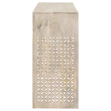 Consola de entrada de madera con dos cajones Rickman, color blanco lavado