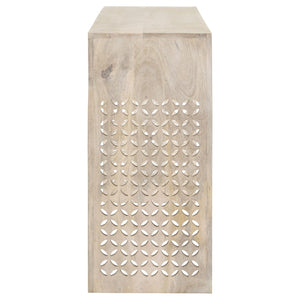 Consola de entrada de madera con dos cajones Rickman, color blanco lavado