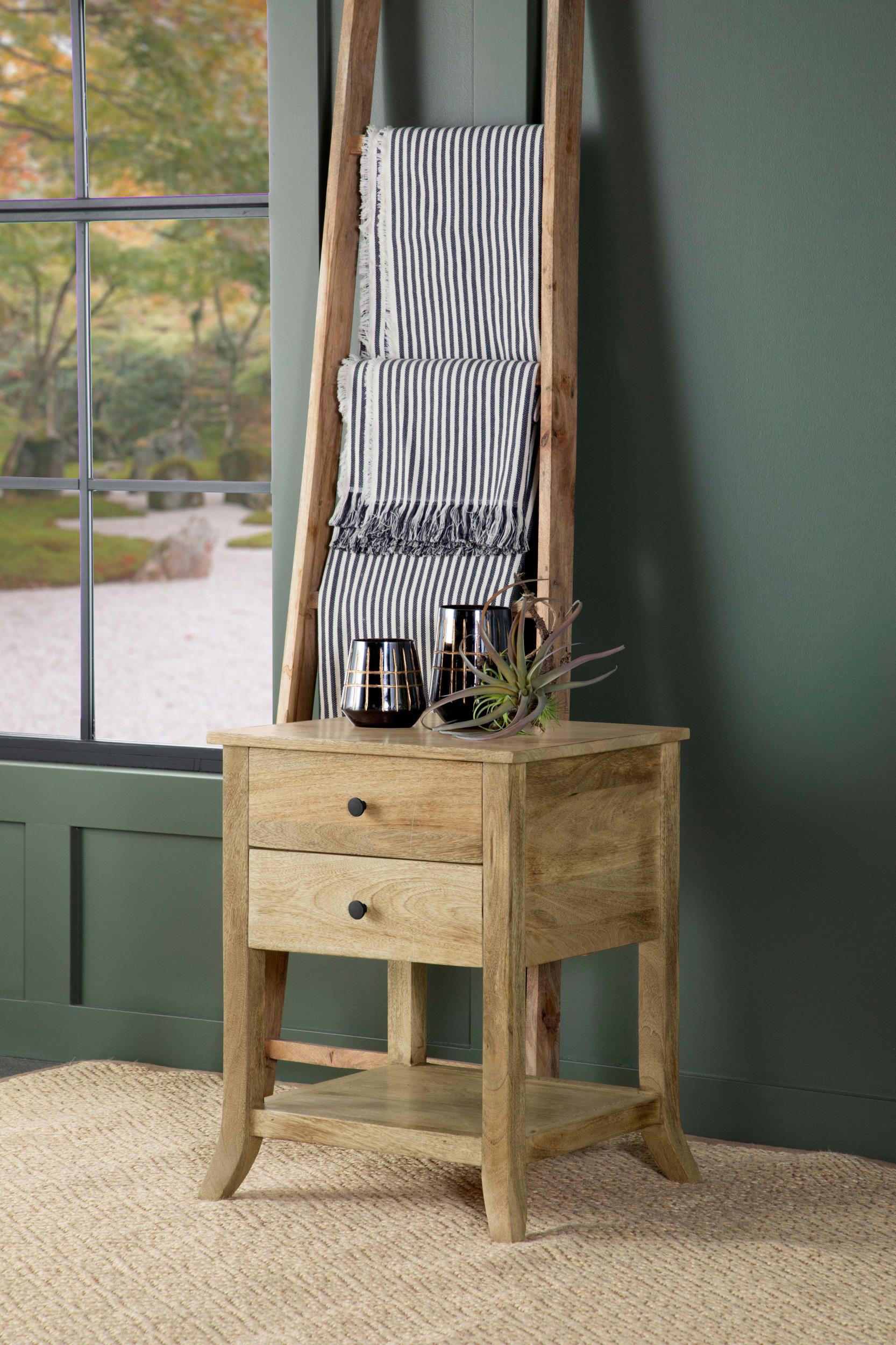 Russo 2-drawer Accent Side End Table Natural Mango