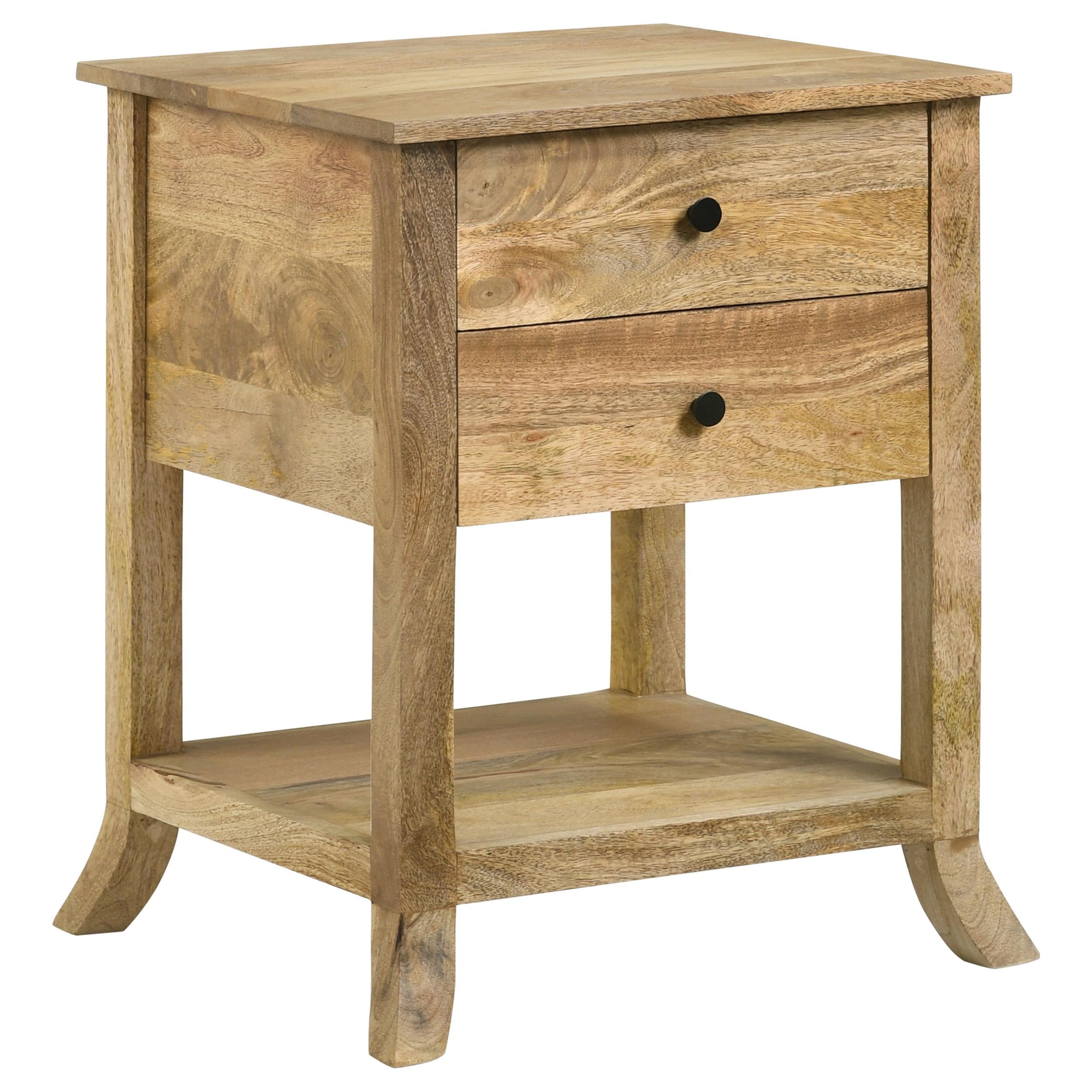 Russo 2-drawer Accent Side End Table Natural Mango