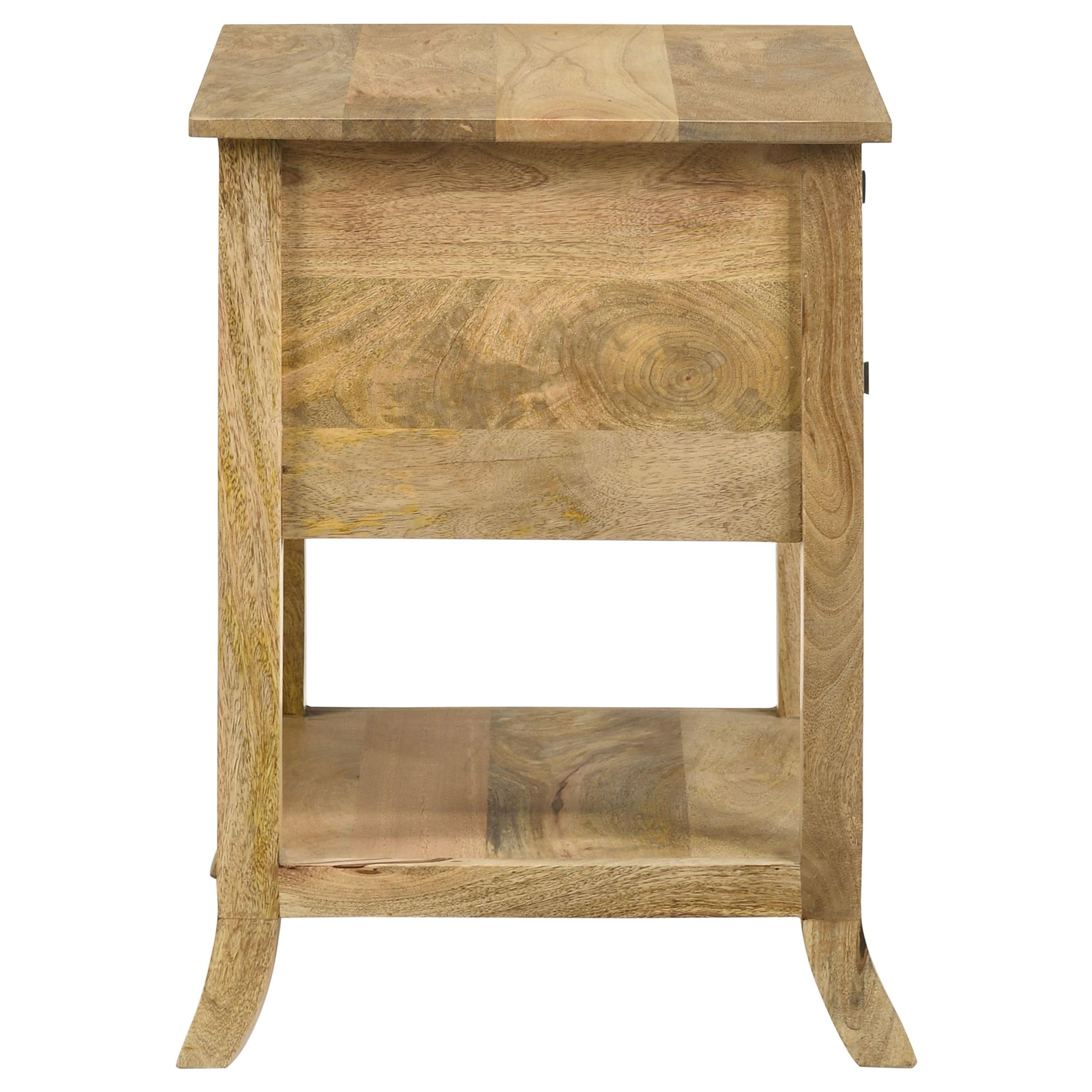 Russo 2-drawer Accent Side End Table Natural Mango