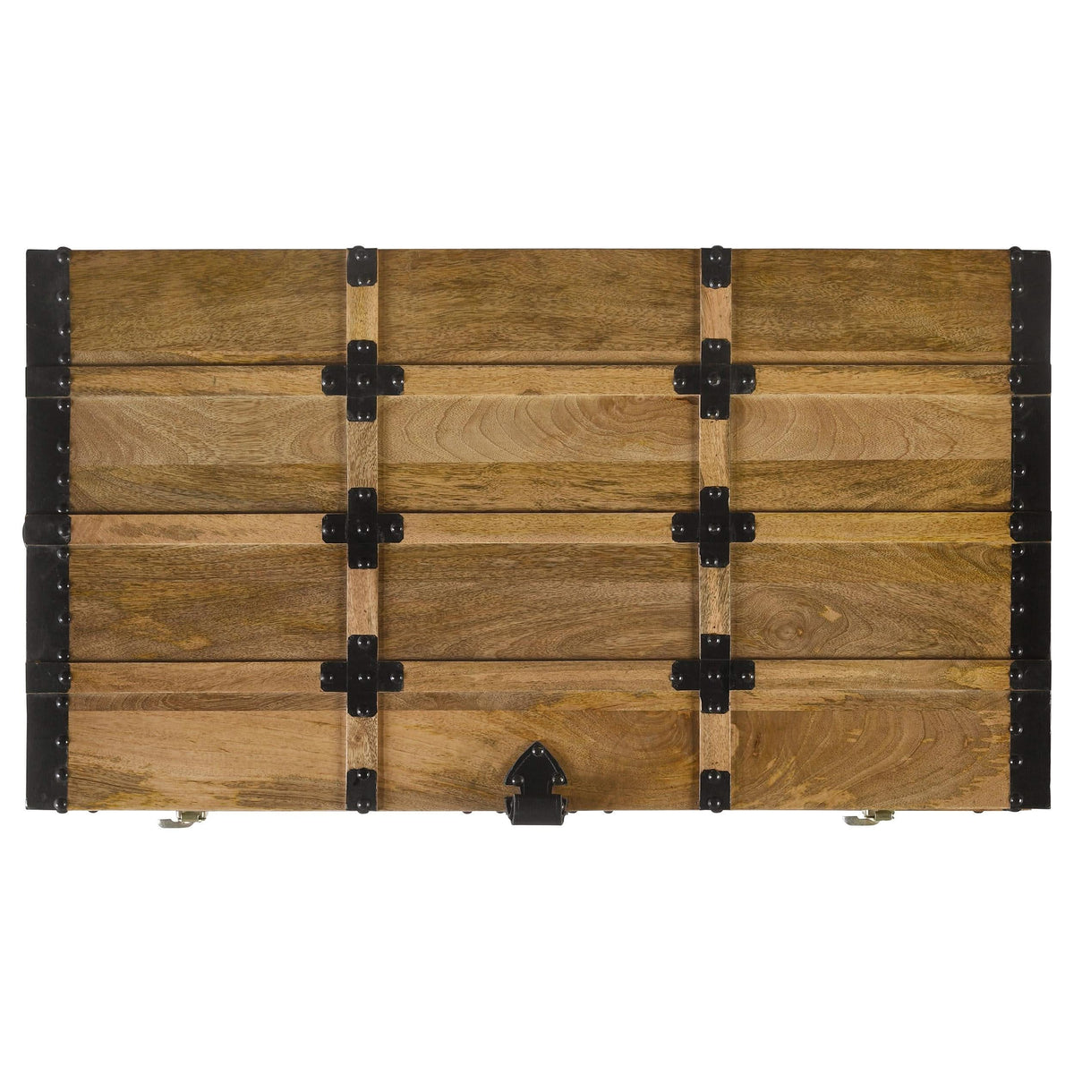 Baúl de almacenamiento de madera Simmons natural y negro