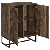 Gabinete decorativo Carolyn de madera de ingeniería de dos puertas, roble rústico
